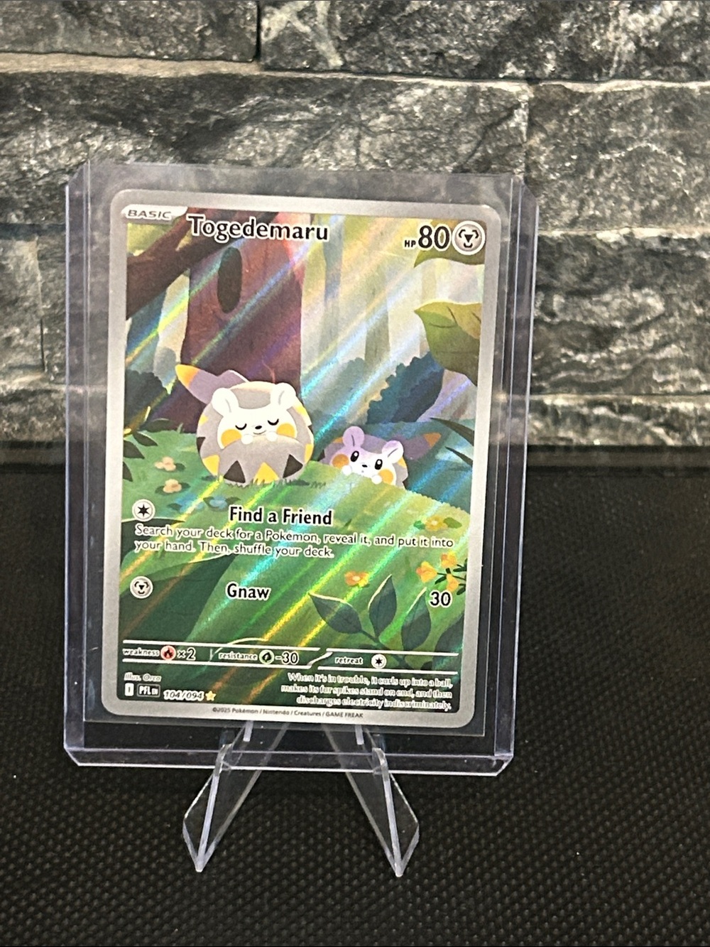 Pokemon Togedemaru 104/094 Illustration Rare Holo from Phantasmal Flames 🔥 Set